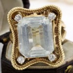 vintage 1920s aquamarine diamond ring