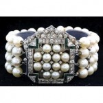 vintage 1920s platinum pearl diamond bracelet