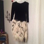 vintage 1920s velvet and marabou dress