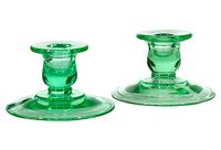 vintage 1930s glass candleholders