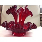 vintage 1940s fenton ruby epergne