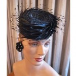 vintage 1950s feather hat