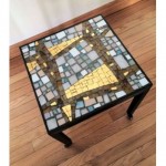 vintage 1956 stewart studios glass mosaic cocktail table