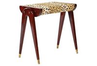 vintage 1960s faux leopard bench