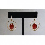 vintage 1970s clare yares 14k carnelian earrings