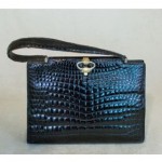 vintage 1970s french crocodile handbag