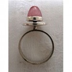 vintage 1970s sterling rose quartz ring