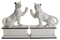 vintage Italian leopard bookends