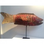 vintage african mounted fish mask