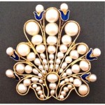 vintage art deco pearl brooch