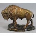 vintage austrian gilt bronze buffalo statue