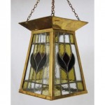 vintage brass and leaded glass lantern light