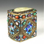 vintage chinese gilt silver jade jewel box