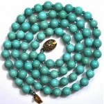 vintage chinese turquoise bead necklace