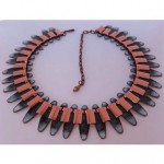 vintage copper enamel necklace