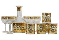 vintage culver glassware set