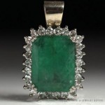 vintage emerald diamond pendant