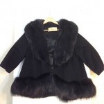 vintage fox trim wool jacket