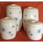 vintage franciscan starburst canister set