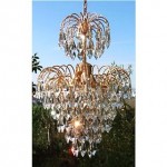 vintage french brass crystal chandelier