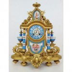 vintage french gilt sevres porcelain mantel clock