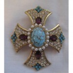 vintage kramer maltese cross pendant brooch