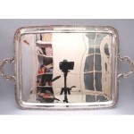 vintage large silver tray