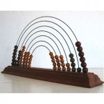 vintage mid-century teak abacus