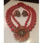 vintage miriam haskell necklace and earrings