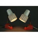 vintage pair 1950s bedside lamps