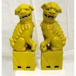 vintage pair chinese foo dogs