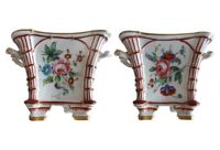 vintage pair french porcelain cachepots