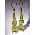 vintage pair italian murano lamps