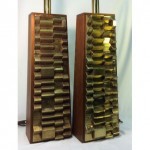 vintage pair laurel metal lamps