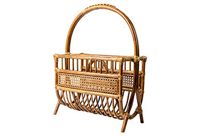 vintage rattan magazine rack