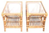 vintage rattan side tables