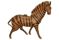 vintage rattan zebra box