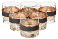 vintage set 1960s copper accented glasses