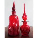 vintage set blenko decanters