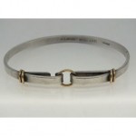 vintage tiffany sterling and gold bangle bracelet