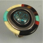 vintage turquoise inlay ring