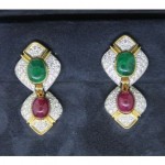 vintage verdura ruby emerald diamond earrings