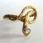 vintage victorian 18k diamond snake ring