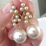 vintage victorian art nouveau pearl earrings 18k