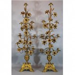 vintage victorian gilded brass candelabra