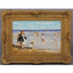 vintage william charles perry beach oil painting