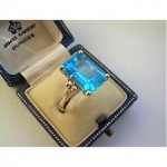 antique art deco topaz and diamond ring