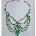 antique art nouveau glass festoon necklace