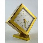 vintage mid-century brass alarm clock