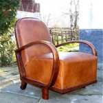 vintage restored art deco leather armchair